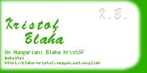 kristof blaha business card