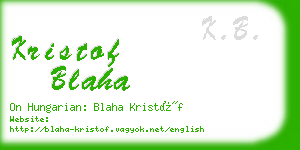 kristof blaha business card